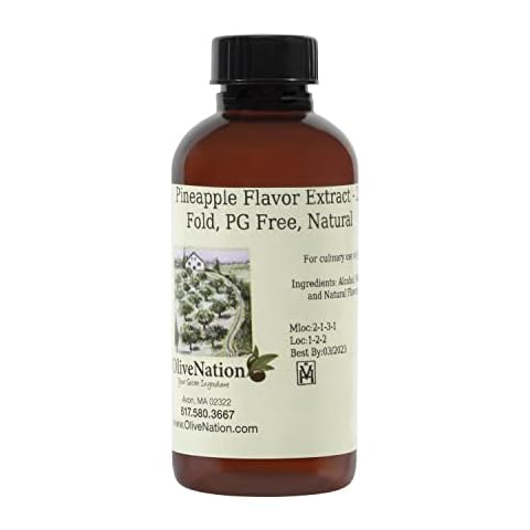 OliveNation Premium Pineapple Extract from Natural Flavors for Baking, Frosting, Beverages, Ice Cream, Non-GMO, Gluten Free, Kosher, Vegan - 4 oz Cover