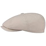 Gorros protección UV Stetson Gorra Newsboy Algodón Hatteras Mujer/Hombre - de Gorro Ivy con Visera Primavera/Verano - L (58-59 cm) Beige