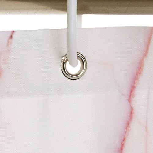 Rideau de douche en polyester imperméable rose avec 12 œillets renforcés - 4