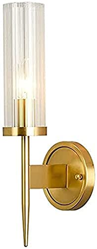 OOMRNV Lámpara De Vidrio Simple, Aplique De Metal Dorado, Accesorio De Iluminación para Dormitorio, Luz De Tocador para Sala De Estar del Hogar,