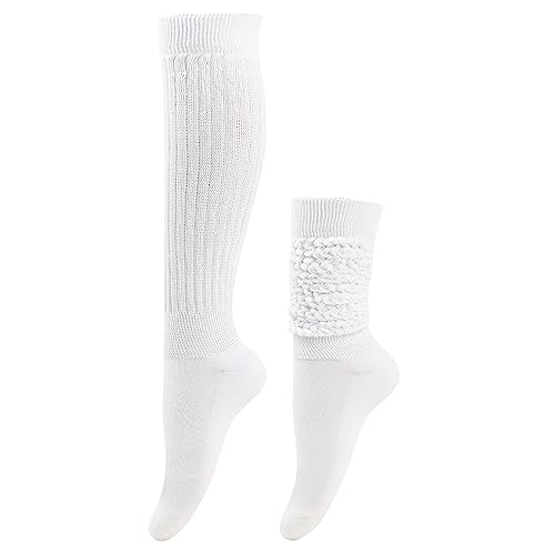 Image of DOOVID Slouch Knee High Cotton Long Scrunch Boot Socks for Women