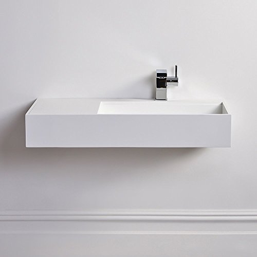Veno Large Solid Surface Stone Resin Wall Hung Basin 800