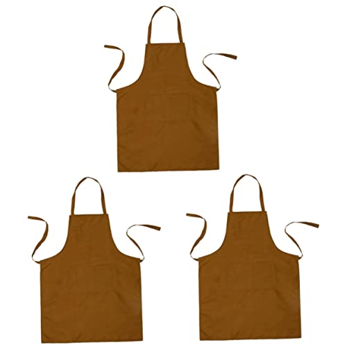 COLLBATH 3pcs Bib Aprons with Pockets The Bib Waterproof Bib Apron Bib Chef Apron Kitchen Apron