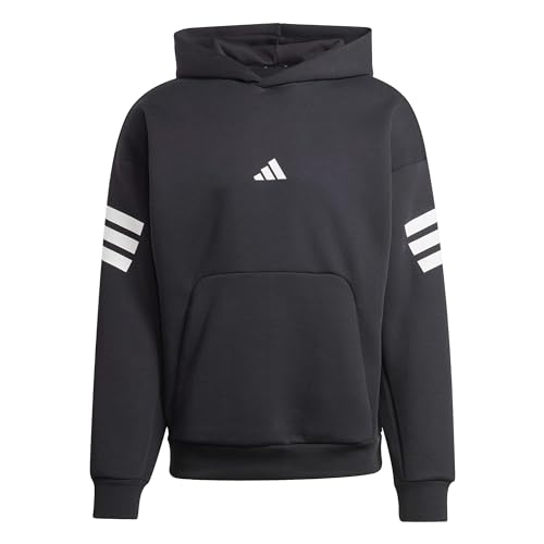 adidas Men's FUTURE ICONS THREE STRIPES HOODIE, black, M