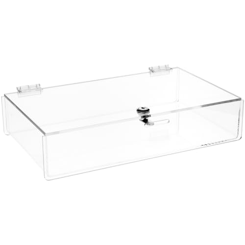 Plymor Clear Acrylic Locking Countertop Display Case, 2.75