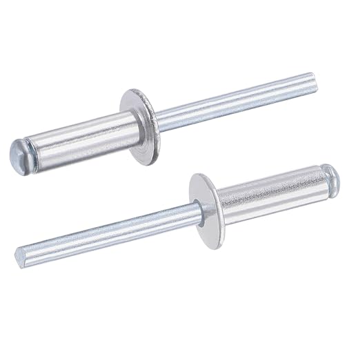 TA-VIGOR 25Pcs 6mm x 20mm Aluminium Blind Rivets, Open End Pop Rivets with Dome Head, Heavy Duty Pull Rivet for Metal Wood Plastic, Indoor Outdoor Fixings