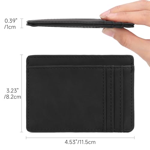 Compact Slim Minimalist Front Pocket RFID Blocking Wallet for Men and Women Leather Card Holder Wallet4