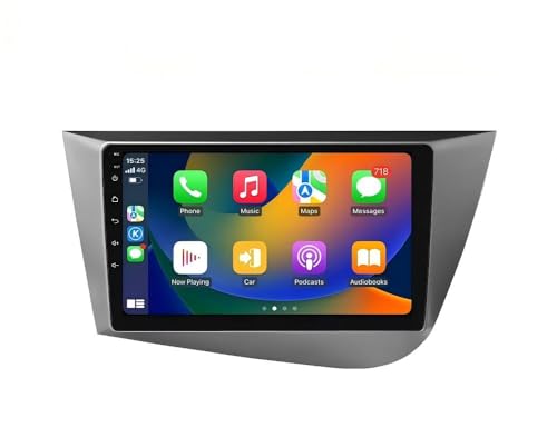 Autoradio Android 14 9 Pouces pour Seat Leon MK2 2005-2012, Compatible avec Carplay/Android Auto sans Fil, Commandes au Volant, Wi-Fi/4G, AM/FM, 4 cœurs, 2 Go...