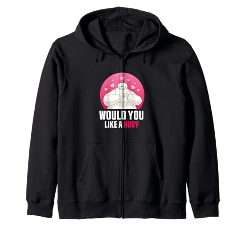 Sweat à capuche Baymax Big Hero 6 veste zippée Disney coton noir