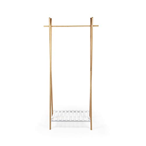 Ropero de Bambú Compactor Perchero de Pie Burro Ropa Natural XL 8