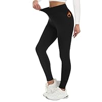 Alaroo Fleece Lined Leggings Women Thermal Tights Winter Clothes High Waisted Tummy Control Workout Yoga Pants Black M