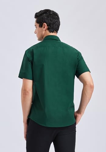Enlision Mens Short Sleeve Dress Shirts Solid Color Regular Fit Shirt Casual Button Down Business Shirts with Pocket4