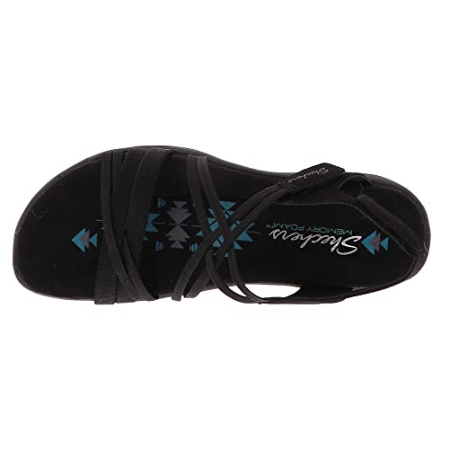 Skechers Women's Reggae Slim-Takes Two Flat Sandal, Black/Black, 10 by Skechers - Image 2