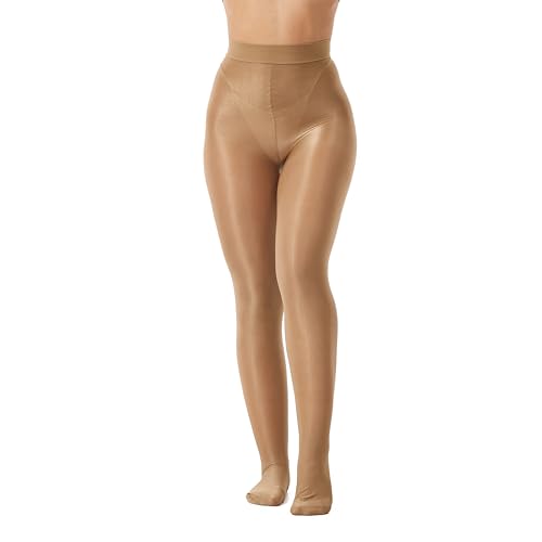 Image of Frola Shaping Tights for Women 70D Shimmery Pantyhose for Dance Ballet Glitter Socks