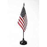 AZ FLAG - Drapeau De Table Etats-Unis - 15x10 cm - Mini Drapeau Américain De Bureau 100% Polyester Avec Hampe De 25cm Et Socle En Plastique Noir
