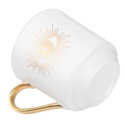 Zerodeko Taza de Café de Cerámica Turca Pintada Mano con Diseño de Ojo Turco Capacidad Grande para Bebidas Calientes y Frías Hogar y Oficina