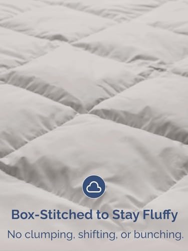 Image of Queen Size, Light Gray Alternative Down Comforter - Warm, Lightweight & Breathable Hotel Quality Bedding for Men, Women, Kids & Teens - All Season Oversized Cooling Microfiber Duvet Insert Comforter