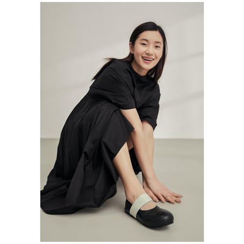 Women's Mary Jane Shoes Genuine Leather Round Toe Elastic Strap Comfortable Cute Retro Elegant Flats Casual Daily3