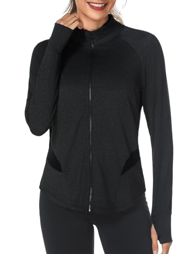 Gyabnw Damen Sportjacke Laufjacke Funktionsjacke Wanderjacke Leicht Langarm...