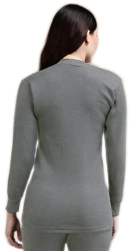 Image of Alfa Women's V-Neck Full Sleeves Thermal Top | Soft Cotton Winter Wear Inner Top for Cold Weather Protection