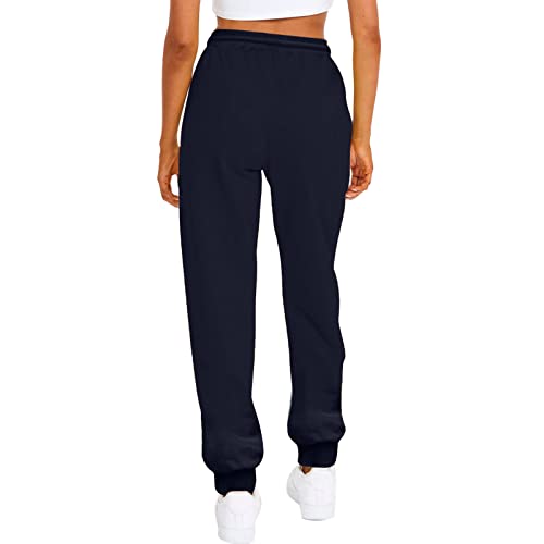 Sweatpants for Tall Women Drawstring High Waist Lounge Jogger Pants Solid Color Baggy Lightweight Comfy Trousers with Pocket3