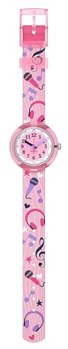Flik Flak Girl Kids Watch Casual Pink Bio-sourced Water Resistant Quartz KARAOKEE2