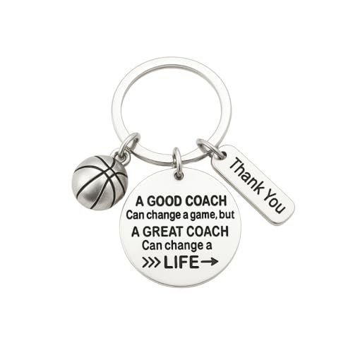 Sportybella Basketball Keychain - A Good Coach Can Change a Game, But a Great Coach Can...