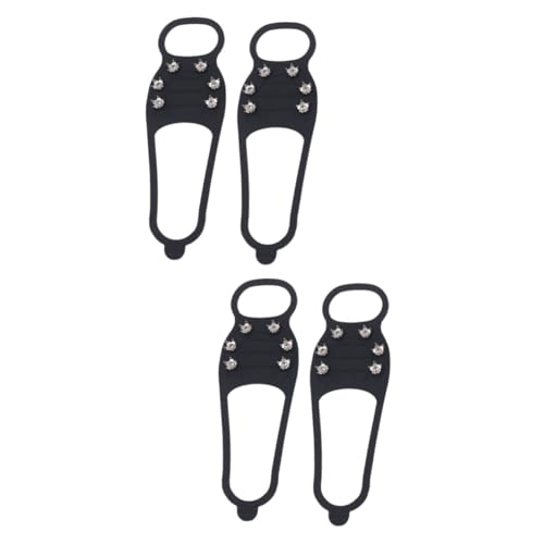 Yardwe 2pairs Outdoor Ice Cleats Crampons for Hiking Anti-Slip Spikes for Climbing Snow Portable Lightweight Design for Traction ICY Terrain All