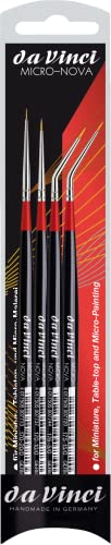 da Vinci Micro-NOVA 4 Brush Set 4275 for Modelling & Miniature Painting: one Piece Each: Series 170 Sizes 20/0, 10/0 & 175 Sizes 15/0, 5/0