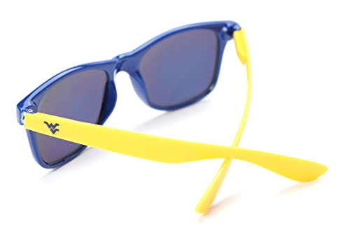 NCAA West Virginia Mountaineers WV-3 Blue Front Temple, Gold Lens Sunglasses, One Size, Blue2