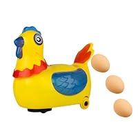 TOBBOMEY Electric Hen for Singing and Walking Features Educational Interactive Animal Plaything That Lays Eggs Automatically with Eggs for Boys and Development Random Color