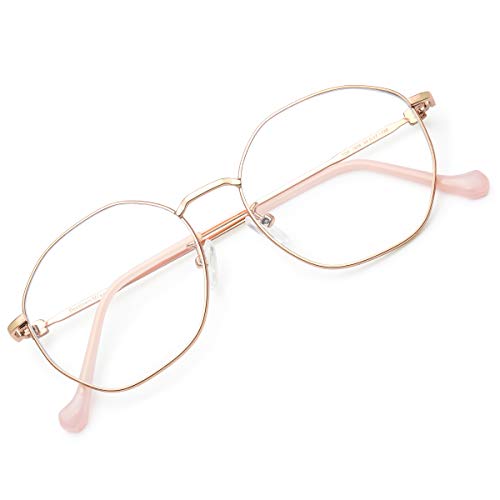 Gaoye Computer Blue Light Blocking Glasses for Women Men,Retro Metal Lightweight Frame Anti