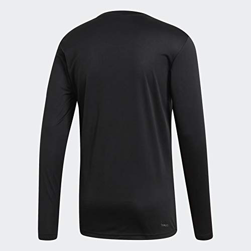 adidas Designed 2 Move 3-Stripes Long Sleeve Tee, Black, Medium