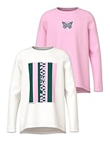 NAME IT Mädchen Nkfviolet 2P Ls Loose Top, Sweet Dreams, 146/152 cm (2er Pack)