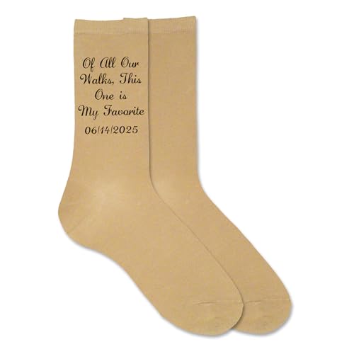Father of the Bride Socks - Of All Our Walks, This One Is My Favorite. Personalized Dress Socks with Wedding Date