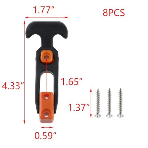 Image of T Tulead 8PCS Rubber Draw Latch T Handle 4.33 inchx1.77 inch Orange Cooler Latches Replacement Toolbox Latch Hatch
