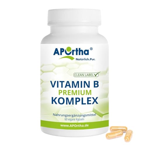 APOrtha® Vitamin B Komplex Premium, 60 vegane Kapseln, mit Vitami...