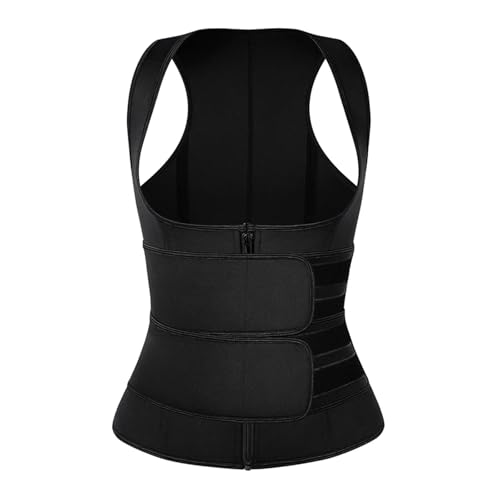 FJOADNVM Faja Lumbar Mujer Corsé Reductor de Cintura for Mujer, con Cremallera y cinturón Reductor, Moldeador Corporal Adelgazante.(Black,M)