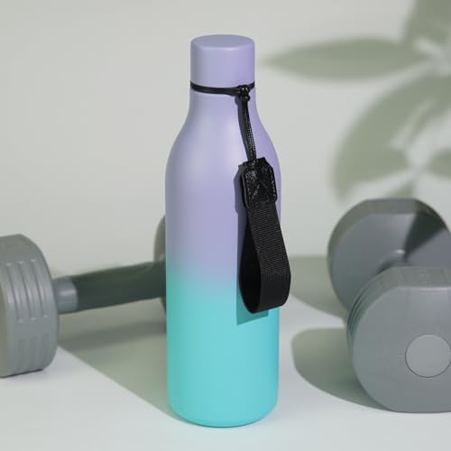 Image of BJPKPK Insulated Water Bottles, 25 oz Stainless Steel Metal Water Bottle with Strap, BPA Free Leak Proof Jugs, Mugs, Flasks, Reusable Thermal Flasks for Sports & Travel, Lavender Mint