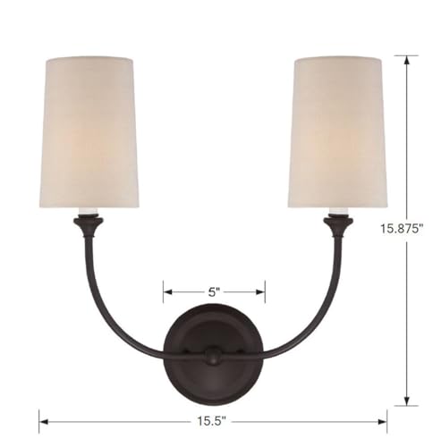 Image of Crystorama Libby Langdon Sylvan 2 Light Dark Bronze Sconce