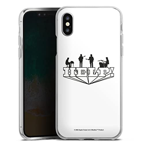 DeinDesign Coque en Silicone Compatible avec Apple iPhone X Etui Silicone Coque Souple The Beatles Help! Rock ‘n’ Roll - Les Beatles, Paul McCartney, John Lennon, RIngo Starr, George Harrison DeinDesign Coque en Silicone Compatible avec Apple iPhone X Etui Silicone Coque Souple The Beatles Help! Rock 'n' Roll