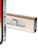 Memoria USB 4 en 1 de 32 GB, compatible con iOS, Android, PC, USB-C, transferencia rápida de fotos, vídeos y archivos, llave de memoria para copia de seguridad y uso compartido (oro)