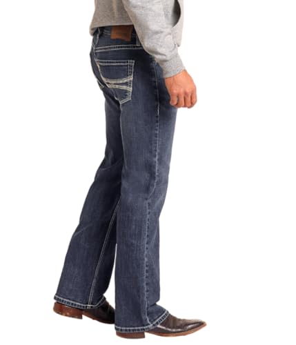 Rock & Roll Denim Men's Hooey Regular Fit Rope Stitch Straight Leg Jeans3