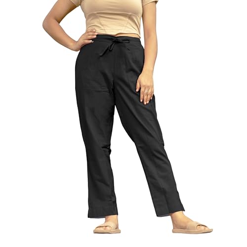 Image of Women's Cotton Regular Fit Trousers - Comfortable and Stylish Casual Office Wear Kurti Pants for Daily Use, Soft and Breathable Fabric
