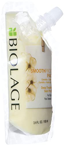 Biolage Smooth Proof Deep Treatment Pack | Multi-Use Hair Mask Controls Frizz | With Camellia & Castor Oil | Vegan & Paraben-Free | For Frizzy Hair | 3.4 Fl. Oz