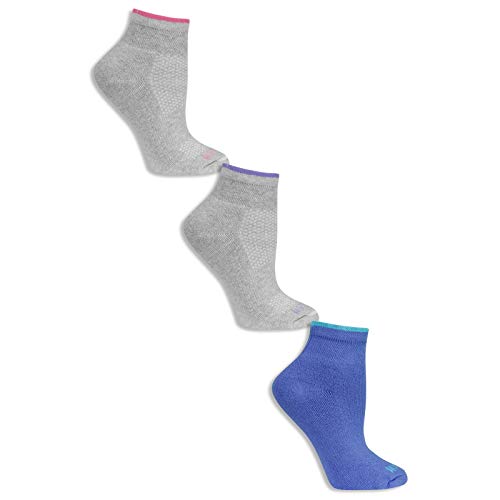 Fruit of the Loom Womens 3 Pair Breathable Cotton Ankle Socks, Womens Size 4-10