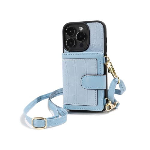 Housse de prévention des chutes antichoc iPhone 13 portefeuille bleu