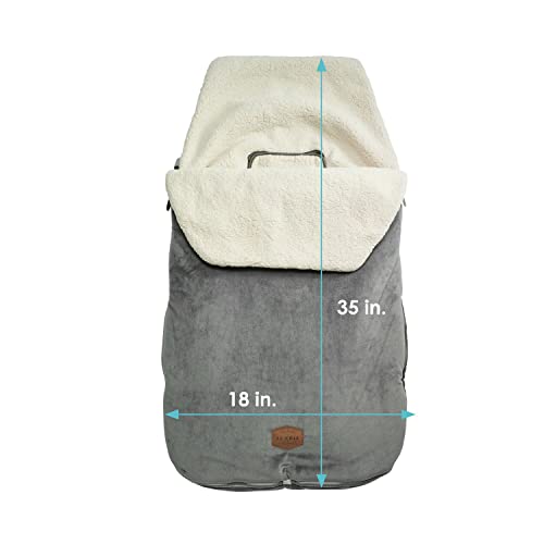 Image of JJ Cole Bundle Me Winter Toddler Car Seat Cover and Bunting Bag - Original - Weather Resistant Baby Carrier and Stroller Cover - Stroller Accessories and Winter Baby Essentials - Graphite Gray
