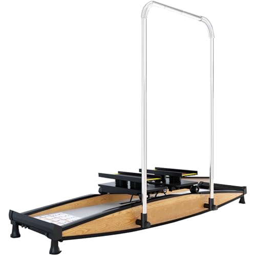Indoor Ski Simulator Maschine, Einstellbarer Widerstand Fitnessgeräte mit Armlehne für Körperbalance und Gesäßmuskeltraining, Aerobic-Übung für Fitnessstudio und Heimgebrauch