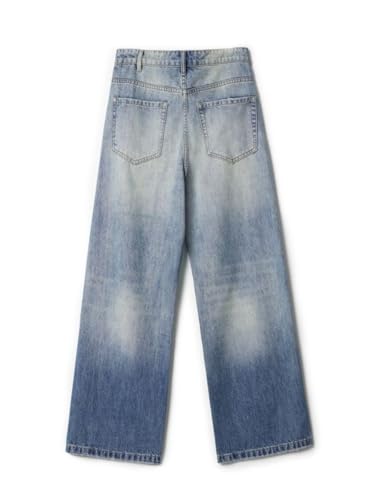 Jeans Pants Trouser Denim Retro Gradient with Hole Loose Straight High Street Men's2